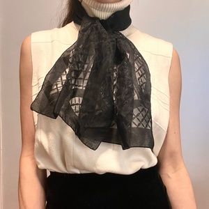 Vintage Sheer Black Scarf